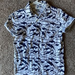 Shark Print Button Down